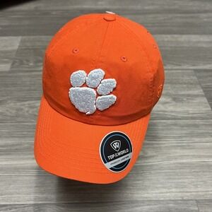 Clemson Tigers Hat Baseball Cap Orange White Paw Print Logo Embroidered NCAA ACC